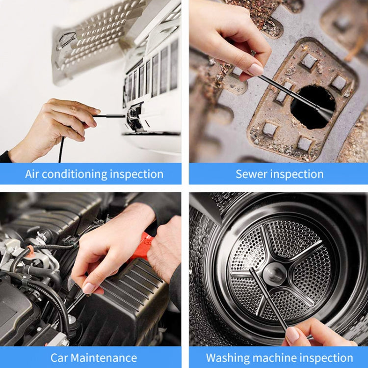 Y17 5MP 7.9mm Dual-lens HD Autofocus WiFi Industrial Digital Endoscope Zoomable Snake Camera, Cable Length:10m Hard Cable(Black)