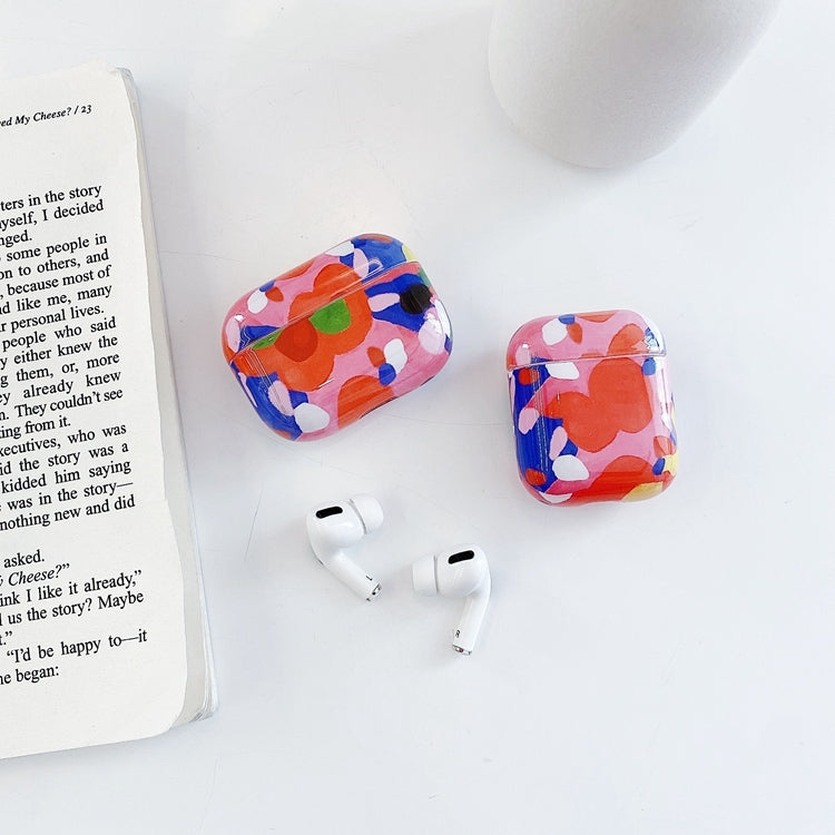 Red Flowers Anti-fall Wireless Earphone PC Protective Case For AirPods 1/2