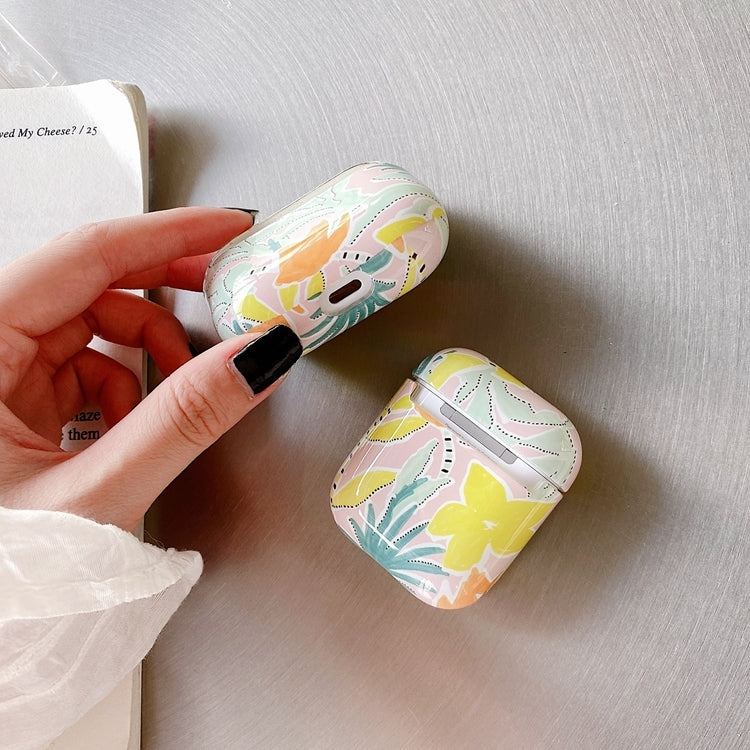 Yellow Flowers Anti-fall Wireless Earphone PC Protective Case For AirPods Pro