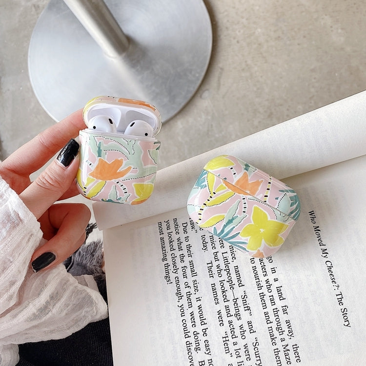 Yellow Flowers Anti-fall Wireless Earphone PC Protective Case For AirPods Pro