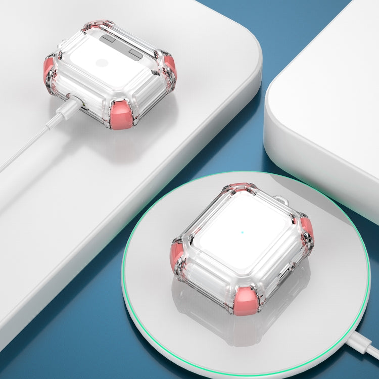 Anti-drop Transparent PC Two-color Earphone Protective Case with Hanging Loop for AirPods 3