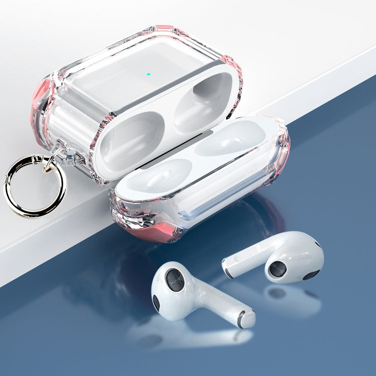 Anti-drop Transparent PC Two-color Earphone Protective Case with Hanging Loop for AirPods 3