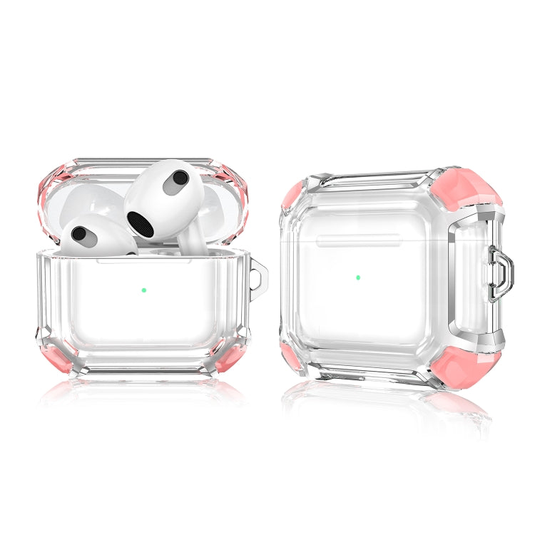 Anti-drop Transparent PC Two-color Earphone Protective Case with Hanging Loop for AirPods 3