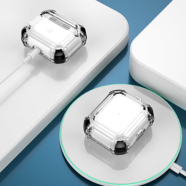 Anti-drop Transparent PC Two-color Earphone Protective Case with Hanging Loop for AirPods 3