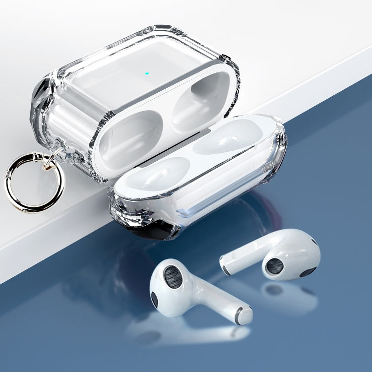 Anti-drop Transparent PC Two-color Earphone Protective Case with Hanging Loop for AirPods 3