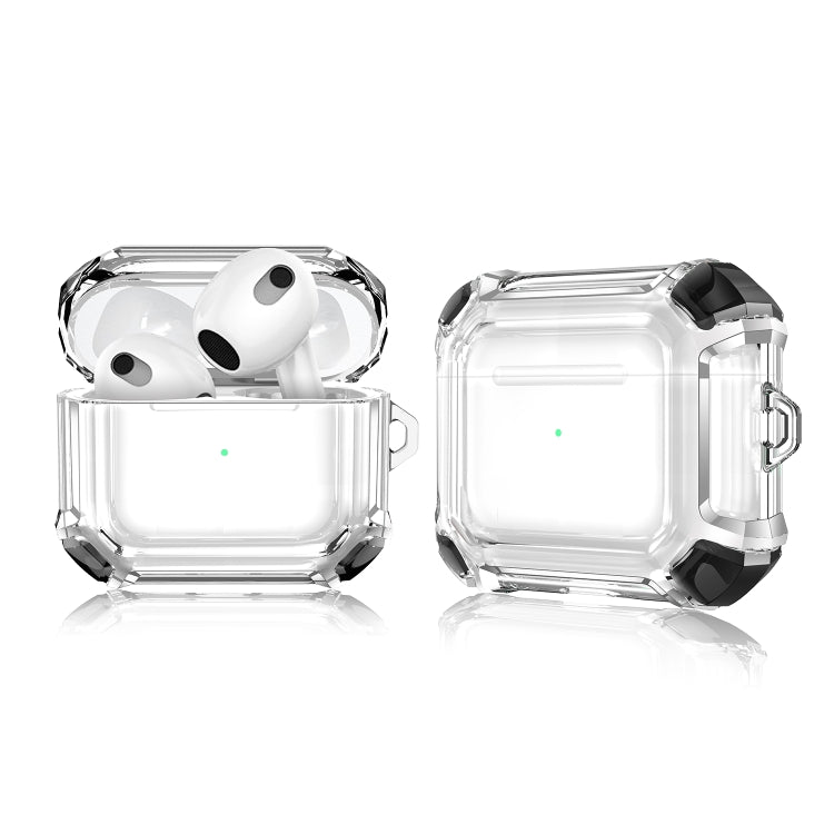 Anti-drop Transparent PC Two-color Earphone Protective Case with Hanging Loop for AirPods 3