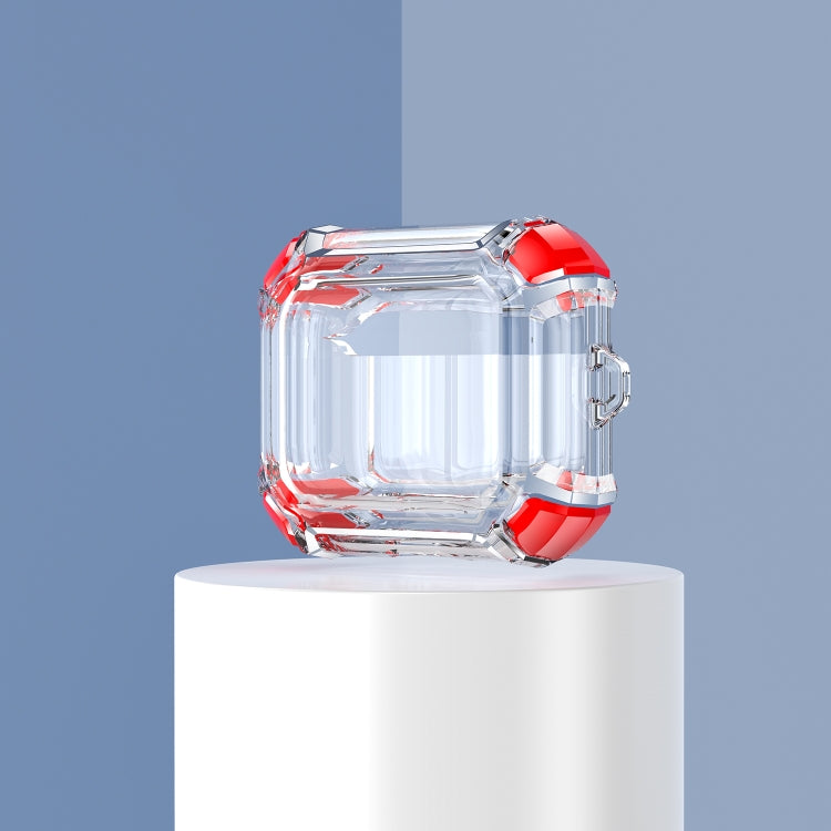Anti-drop Transparent PC Two-color Earphone Protective Case with Hanging Loop for AirPods 3