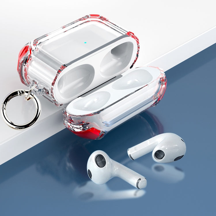 Anti-drop Transparent PC Two-color Earphone Protective Case with Hanging Loop for AirPods 3
