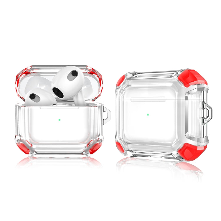 Anti-drop Transparent PC Two-color Earphone Protective Case with Hanging Loop for AirPods 3