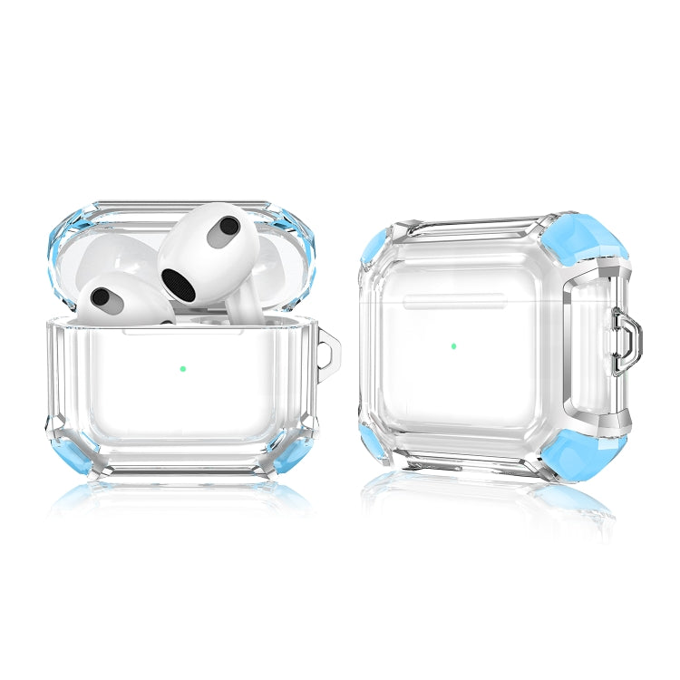 Anti-drop Transparent PC Two-color Earphone Protective Case with Hanging Loop for AirPods 3