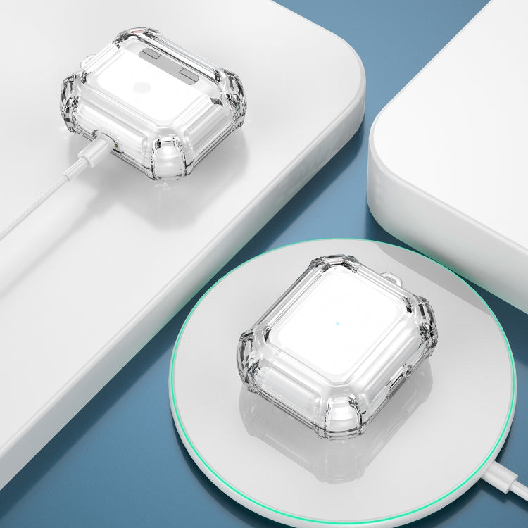 Anti-drop Transparent PC Two-color Earphone Protective Case with Hanging Loop for AirPods 3