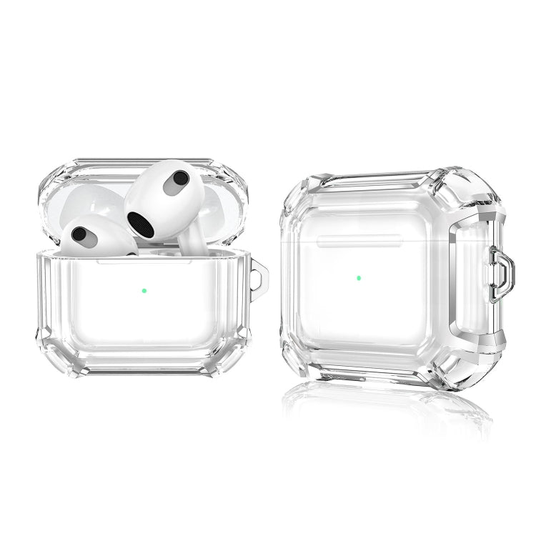 Anti-drop Transparent PC Two-color Earphone Protective Case with Hanging Loop for AirPods 3