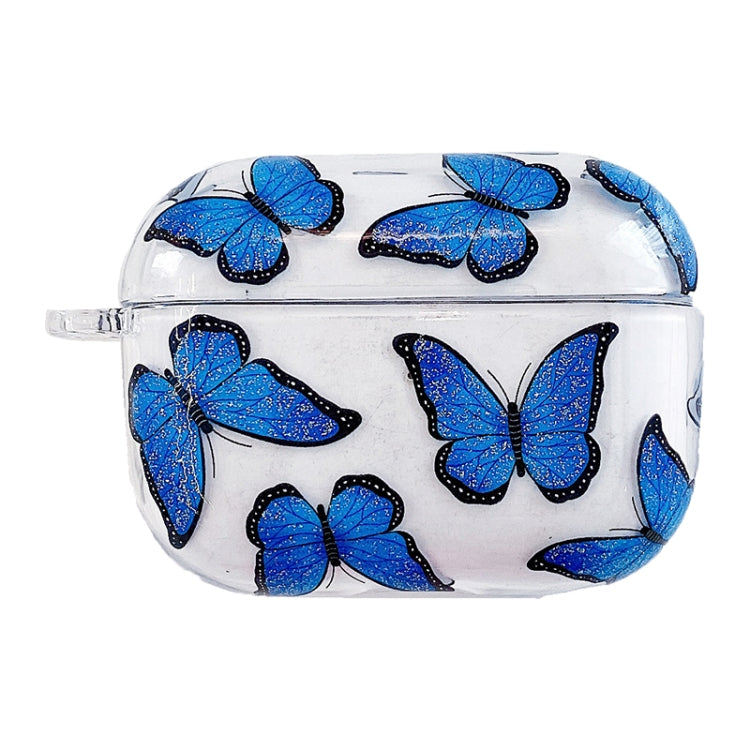 Glitter Powder Butterfly Anti-fall Wireless Earphone PC Protective Case For AirPods Pro