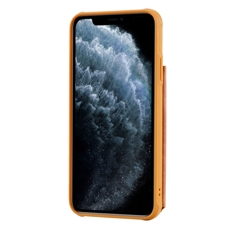 For iPhone 11 Pro Max Buckle Zipper Shockproof Protective Case with Holder & Card Slots & Wallet & Lanyard & Photos Frame
