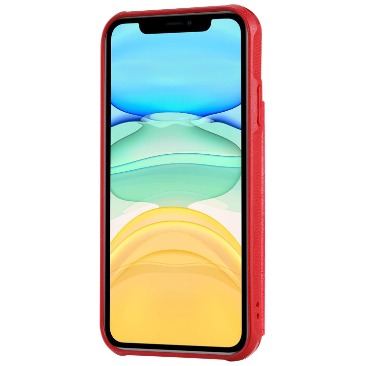 For iPhone 11 For  iPhone 11 Buckle Zipper Shockproof Protective Case with Holder & Card Slots & Wallet & Lanyard & Photos Frame