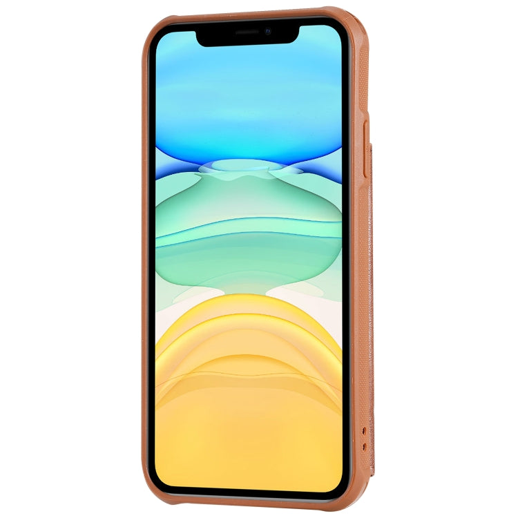 For iPhone 11 For  iPhone 11 Buckle Zipper Shockproof Protective Case with Holder & Card Slots & Wallet & Lanyard & Photos Frame