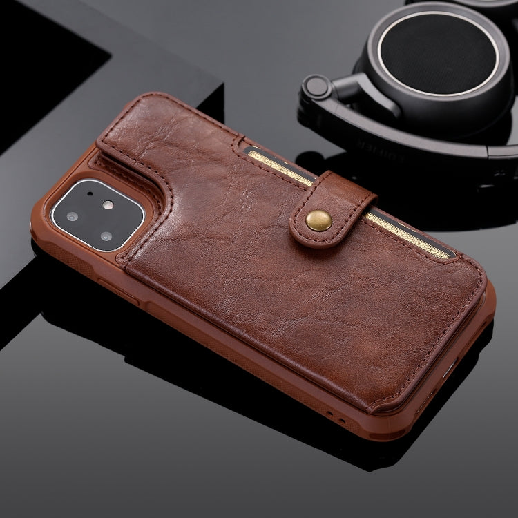 For iPhone 11 For  iPhone 11 Buckle Zipper Shockproof Protective Case with Holder & Card Slots & Wallet & Lanyard & Photos Frame