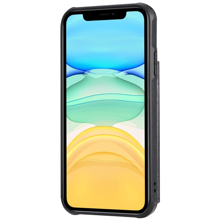 For iPhone 11 For  iPhone 11 Buckle Zipper Shockproof Protective Case with Holder & Card Slots & Wallet & Lanyard & Photos Frame