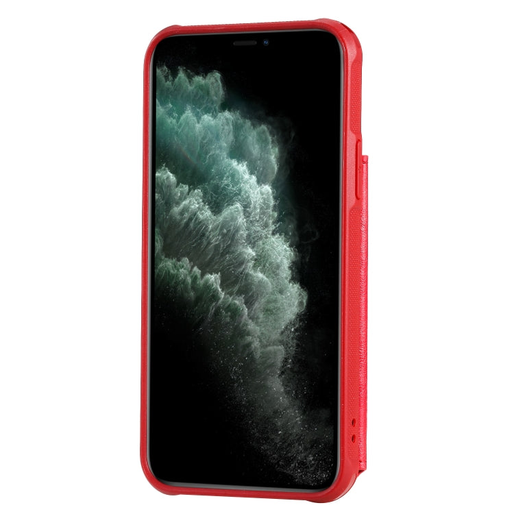 For iPhone 11 Pro Buckle Zipper Shockproof Protective Case with Holder & Card Slots & Wallet & Lanyard & Photos Frame