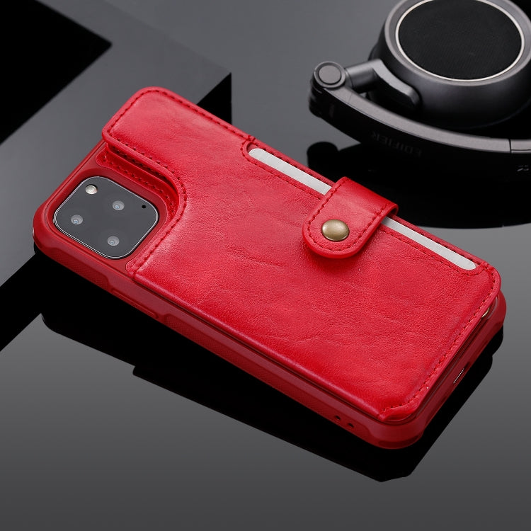 For iPhone 11 Pro Buckle Zipper Shockproof Protective Case with Holder & Card Slots & Wallet & Lanyard & Photos Frame