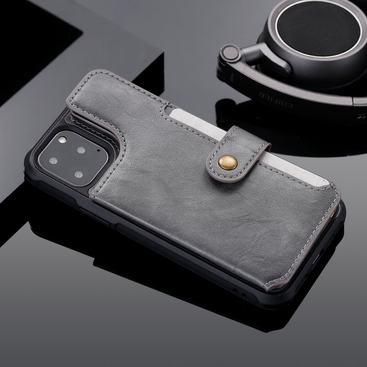 For iPhone 11 Pro Buckle Zipper Shockproof Protective Case with Holder & Card Slots & Wallet & Lanyard & Photos Frame