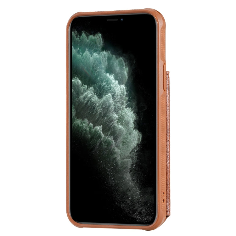 For iPhone 11 Pro Buckle Zipper Shockproof Protective Case with Holder & Card Slots & Wallet & Lanyard & Photos Frame