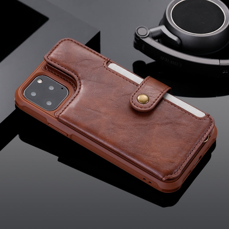 For iPhone 11 Pro Buckle Zipper Shockproof Protective Case with Holder & Card Slots & Wallet & Lanyard & Photos Frame