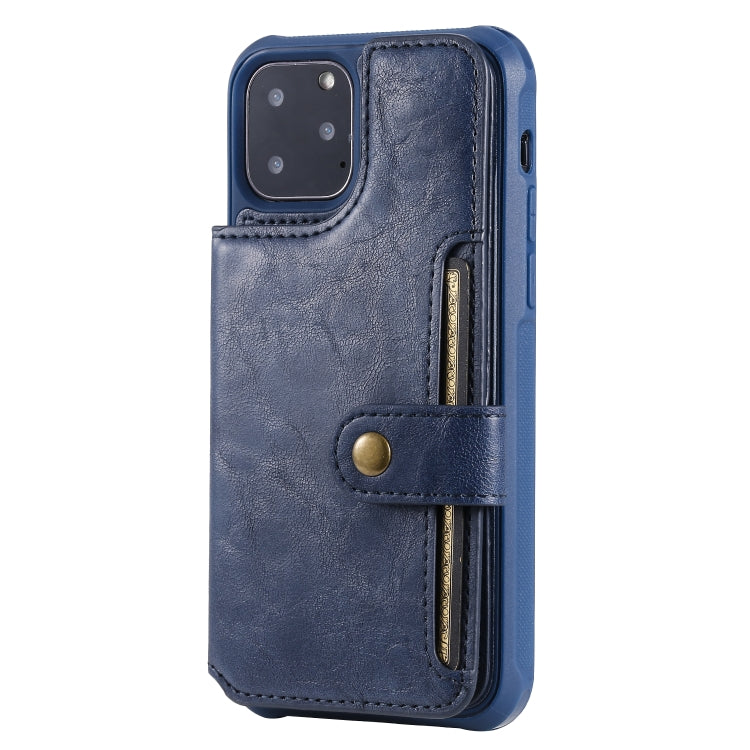 For iPhone 11 Pro Buckle Zipper Shockproof Protective Case with Holder & Card Slots & Wallet & Lanyard & Photos Frame