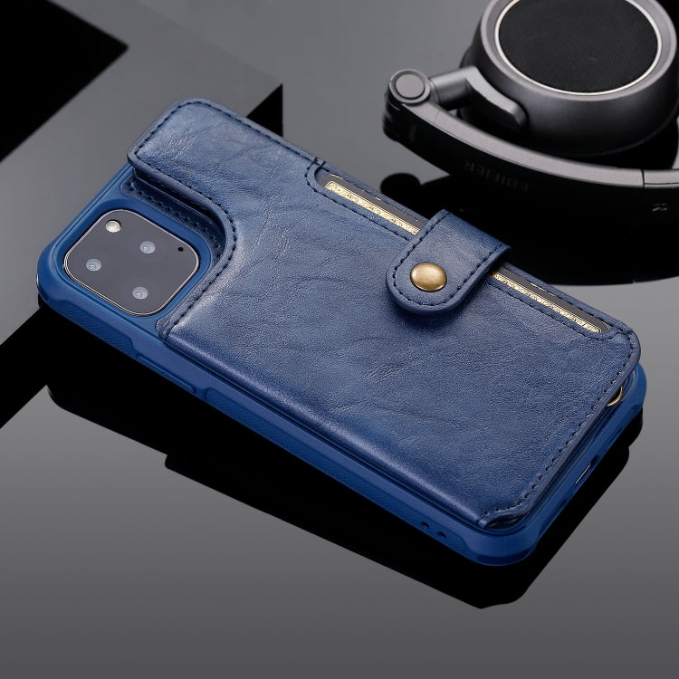 For iPhone 11 Pro Buckle Zipper Shockproof Protective Case with Holder & Card Slots & Wallet & Lanyard & Photos Frame