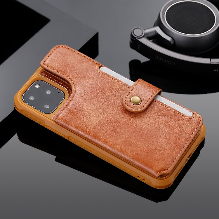 For iPhone 11 Pro Buckle Zipper Shockproof Protective Case with Holder & Card Slots & Wallet & Lanyard & Photos Frame