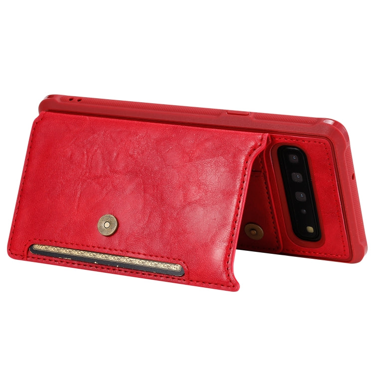 For Galaxy S10 5G Buckle Zipper Shockproof Protective Case with Holder & Card Slots & Wallet & Lanyard & Photos Frame