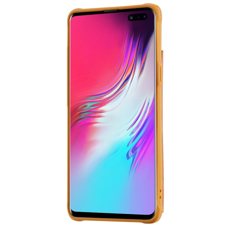 For Galaxy S10 5G Buckle Zipper Shockproof Protective Case with Holder & Card Slots & Wallet & Lanyard & Photos Frame