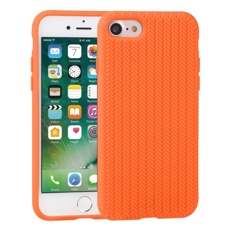 For iPhone SE 2022 / SE 2020 / 8 / 7 Herringbone Texture Silicone Protective Case