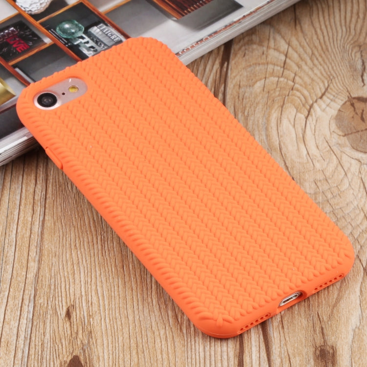 For iPhone SE 2022 / SE 2020 / 8 / 7 Herringbone Texture Silicone Protective Case