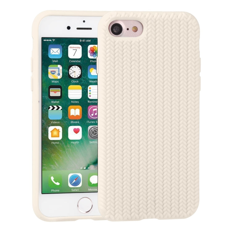 For iPhone SE 2022 / SE 2020 / 8 / 7 Herringbone Texture Silicone Protective Case