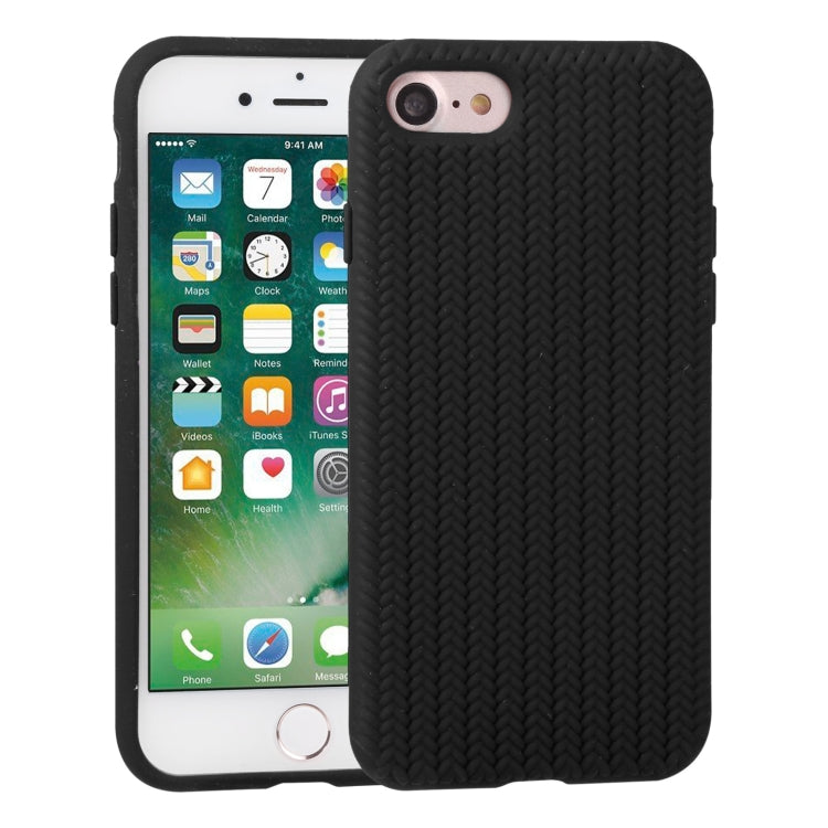 For iPhone SE 2022 / SE 2020 / 8 / 7 Herringbone Texture Silicone Protective Case