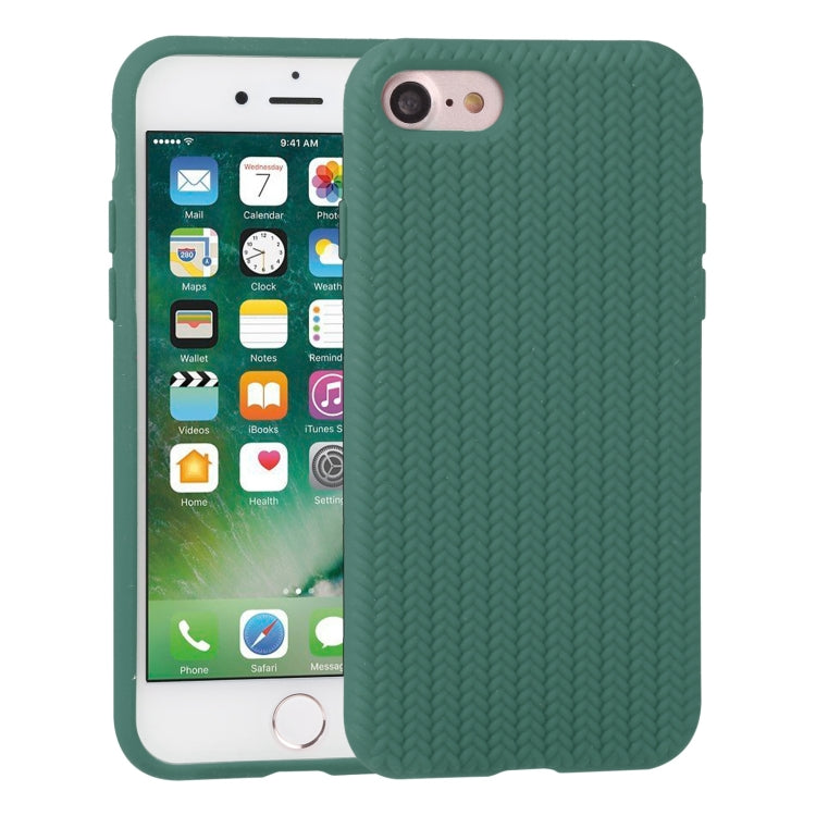 For iPhone SE 2022 / SE 2020 / 8 / 7 Herringbone Texture Silicone Protective Case