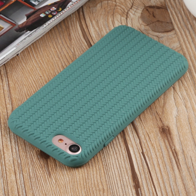 For iPhone SE 2022 / SE 2020 / 8 / 7 Herringbone Texture Silicone Protective Case
