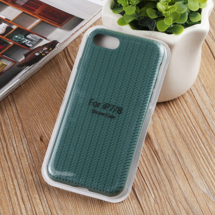 For iPhone SE 2022 / SE 2020 / 8 / 7 Herringbone Texture Silicone Protective Case