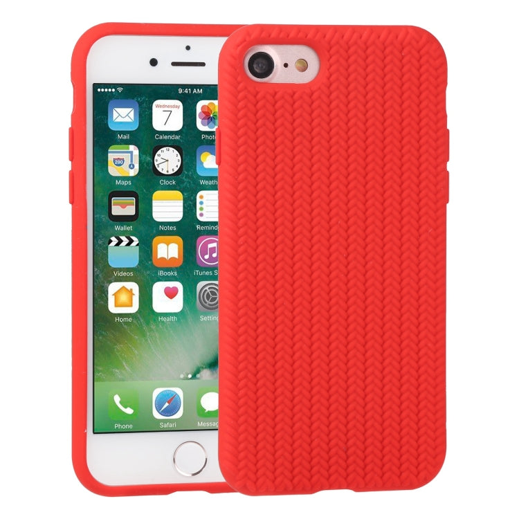 For iPhone SE 2022 / SE 2020 / 8 / 7 Herringbone Texture Silicone Protective Case
