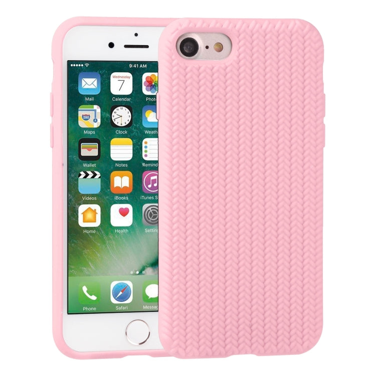 For iPhone SE 2022 / SE 2020 / 8 / 7 Herringbone Texture Silicone Protective Case