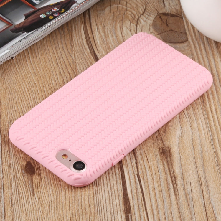 For iPhone SE 2022 / SE 2020 / 8 / 7 Herringbone Texture Silicone Protective Case