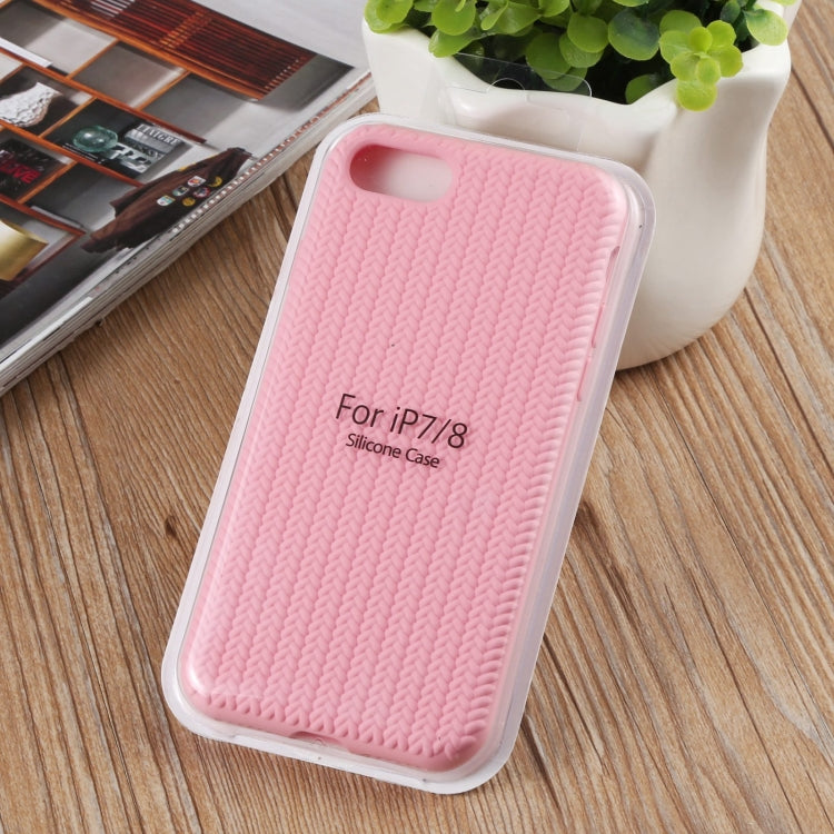 For iPhone SE 2022 / SE 2020 / 8 / 7 Herringbone Texture Silicone Protective Case