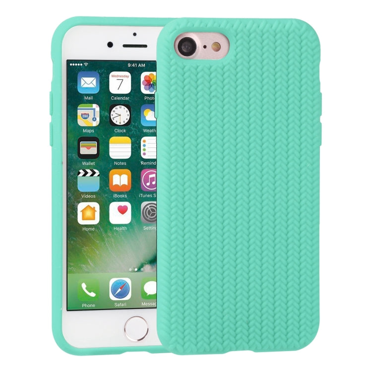 For iPhone SE 2022 / SE 2020 / 8 / 7 Herringbone Texture Silicone Protective Case