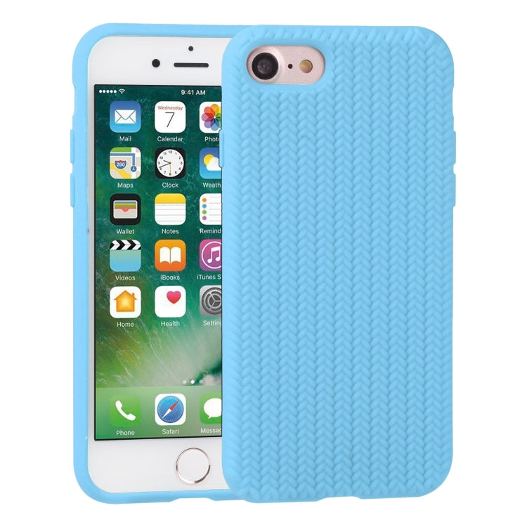 For iPhone SE 2022 / SE 2020 / 8 / 7 Herringbone Texture Silicone Protective Case
