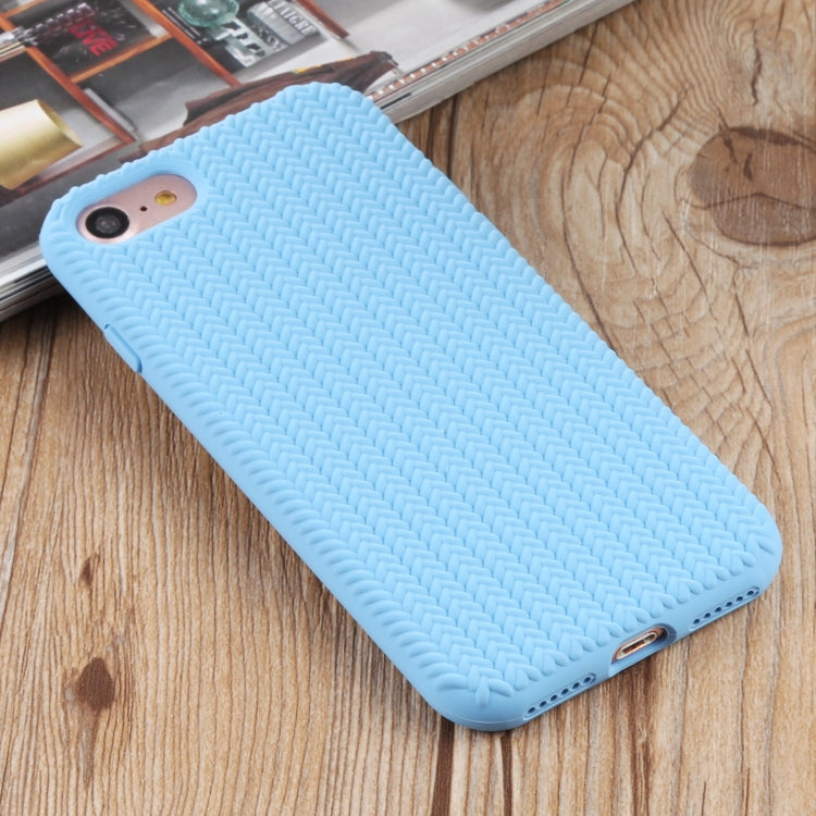 For iPhone SE 2022 / SE 2020 / 8 / 7 Herringbone Texture Silicone Protective Case