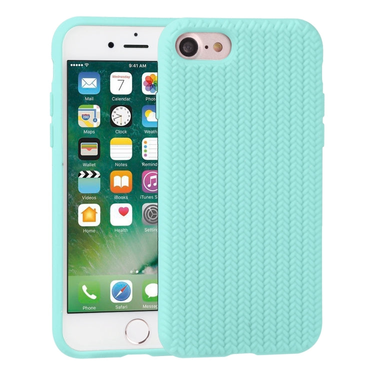 For iPhone SE 2022 / SE 2020 / 8 / 7 Herringbone Texture Silicone Protective Case