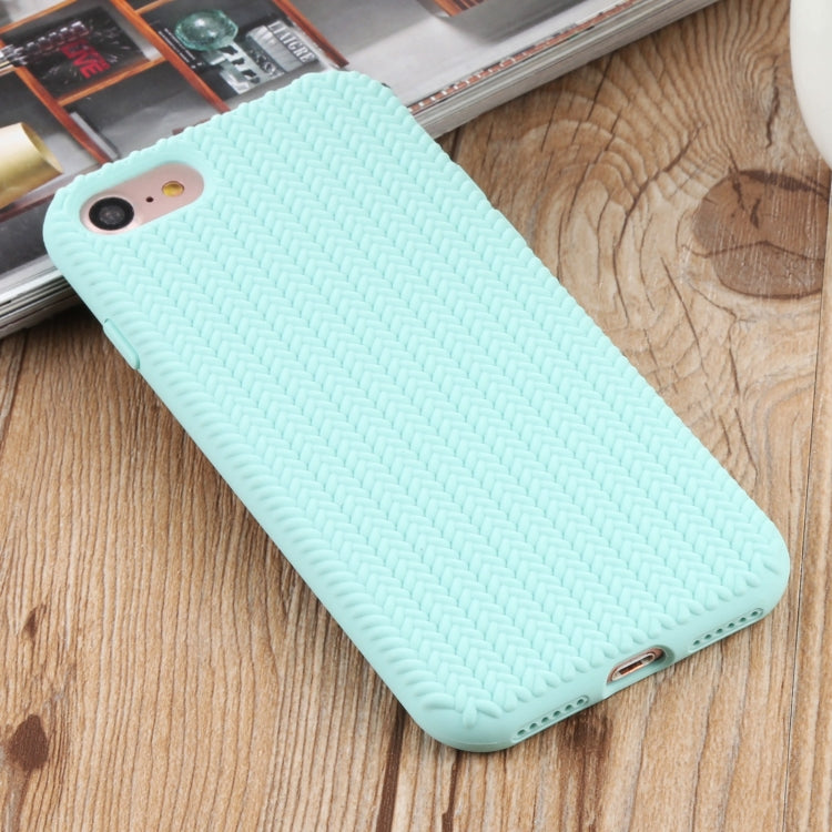 For iPhone SE 2022 / SE 2020 / 8 / 7 Herringbone Texture Silicone Protective Case
