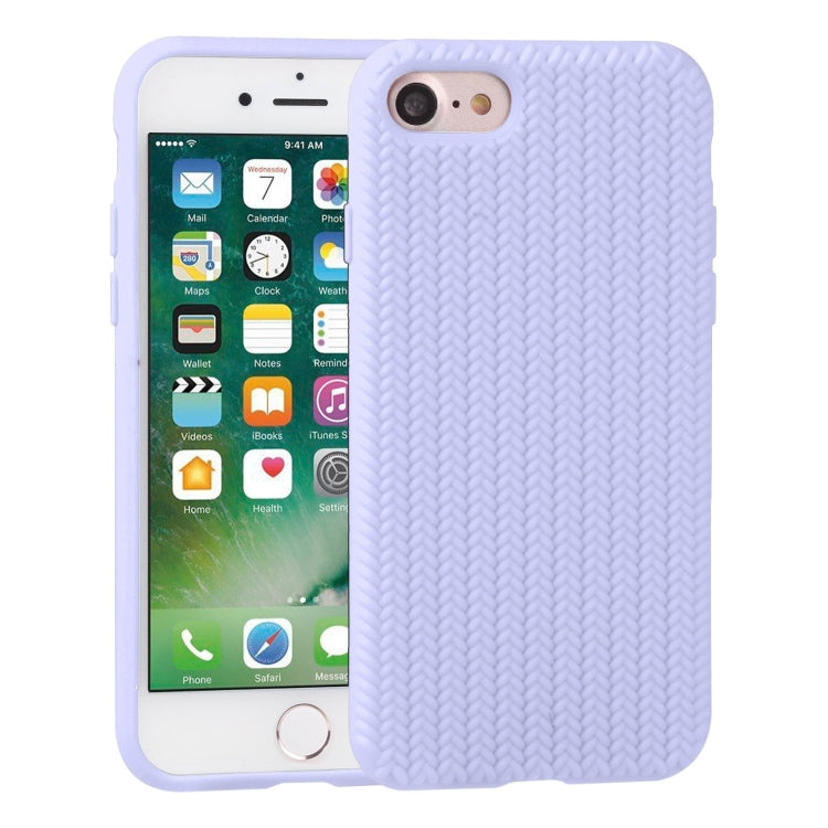For iPhone SE 2022 / SE 2020 / 8 / 7 Herringbone Texture Silicone Protective Case