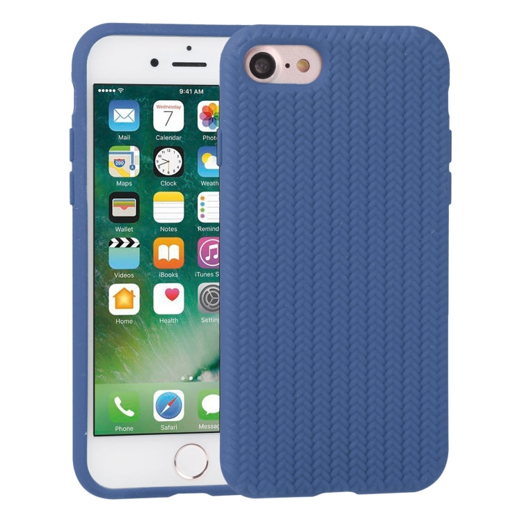 For iPhone SE 2022 / SE 2020 / 8 / 7 Herringbone Texture Silicone Protective Case